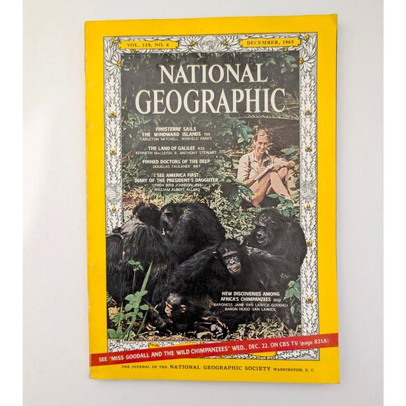 Lot of 3 Jane Goodall National Geographic Magazines 1963 Disneyland 1965 1995 - Picture 10 of 16